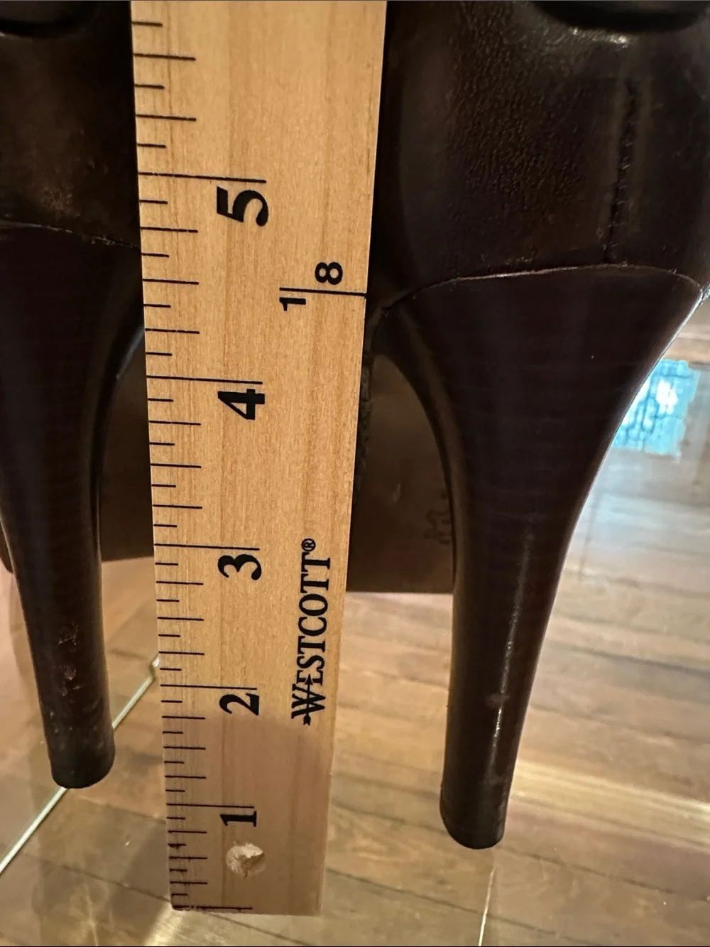 Tory Burch Lawson Dark Brown Leather & Gray Wool Lace-Up Stiletto Ankle Boots